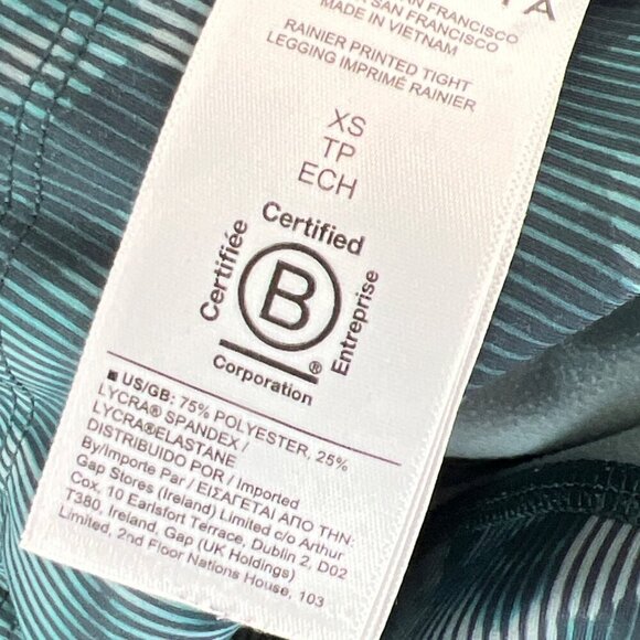 ATHLETA Rainier Printed Tights Green Floral XS EUC - Picture 6 of 6